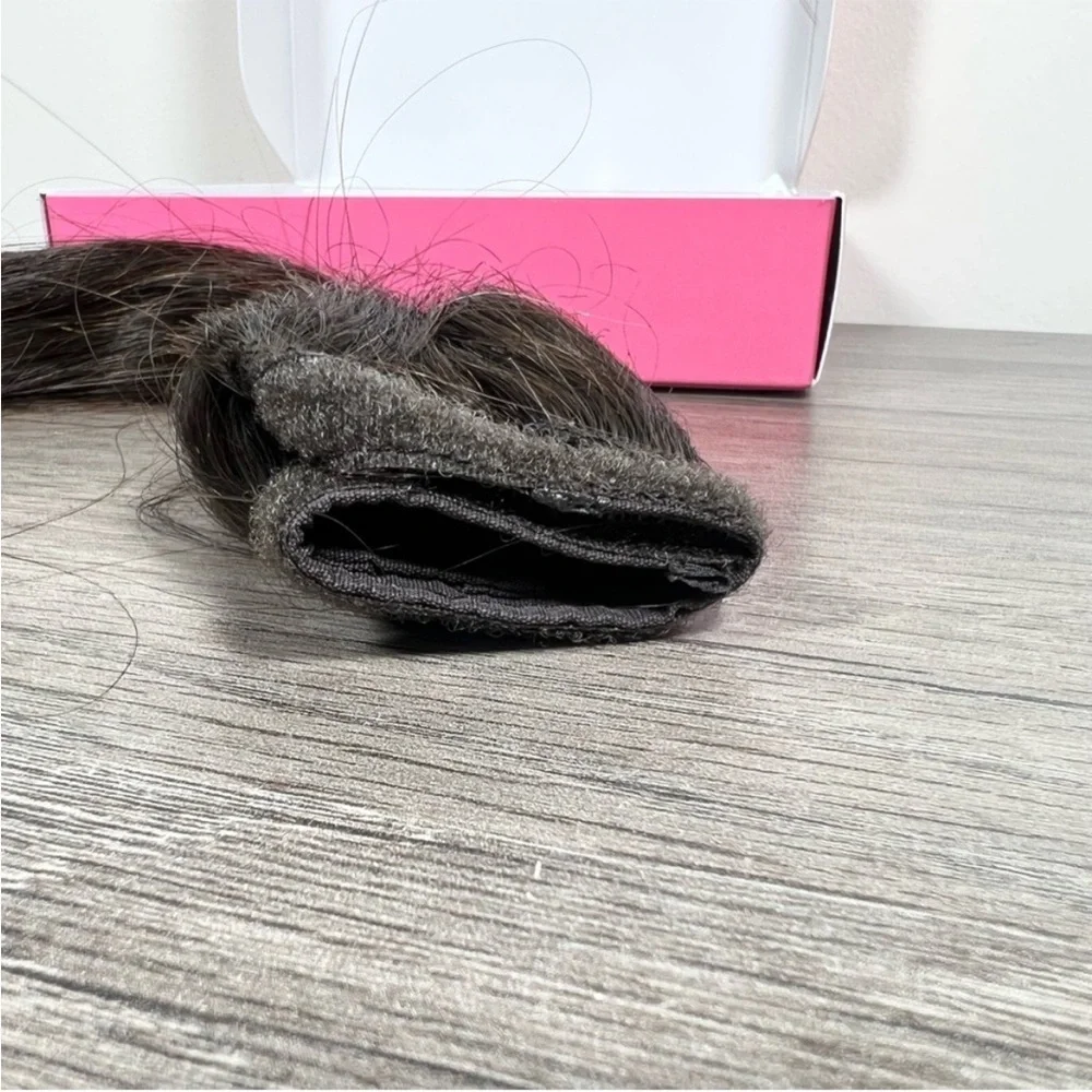 Dark Brown Remy Human Hair 18 Inch Wrap Around Ponytail Extension